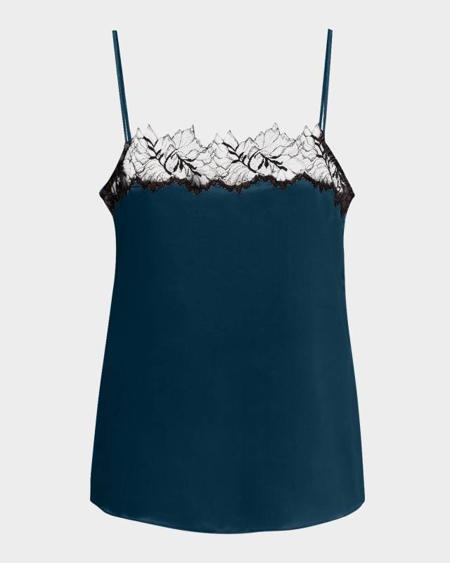 Lace-Trim Silk Ca